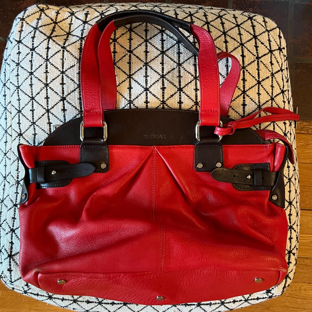 Vintage Rudsak Red Leather Shoulder Bag
